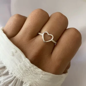 Anillo plata micropave corazòn