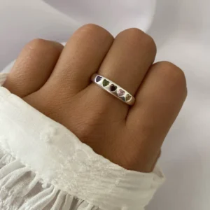 Anillo plata corazon