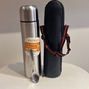 TERMO ACERO INOXIDABLE 1LT CON FUNDA Y CUCHARA