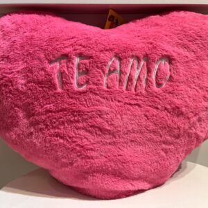 ALMOHADA PELUCHE 52CM CORAZÓN ROSA